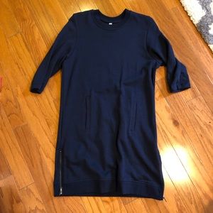 Navy 3 qtr sleeve sweater dress